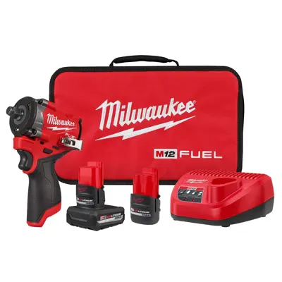 Milwaukee M12 Fuel Stubby 1/2in Impact Wrench Kit MIL 256322