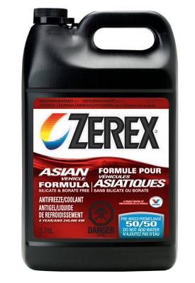 Zerex Coolant/Antifreeze Asian Vehicle Red Pre Mized 50/50, 3.78 L 