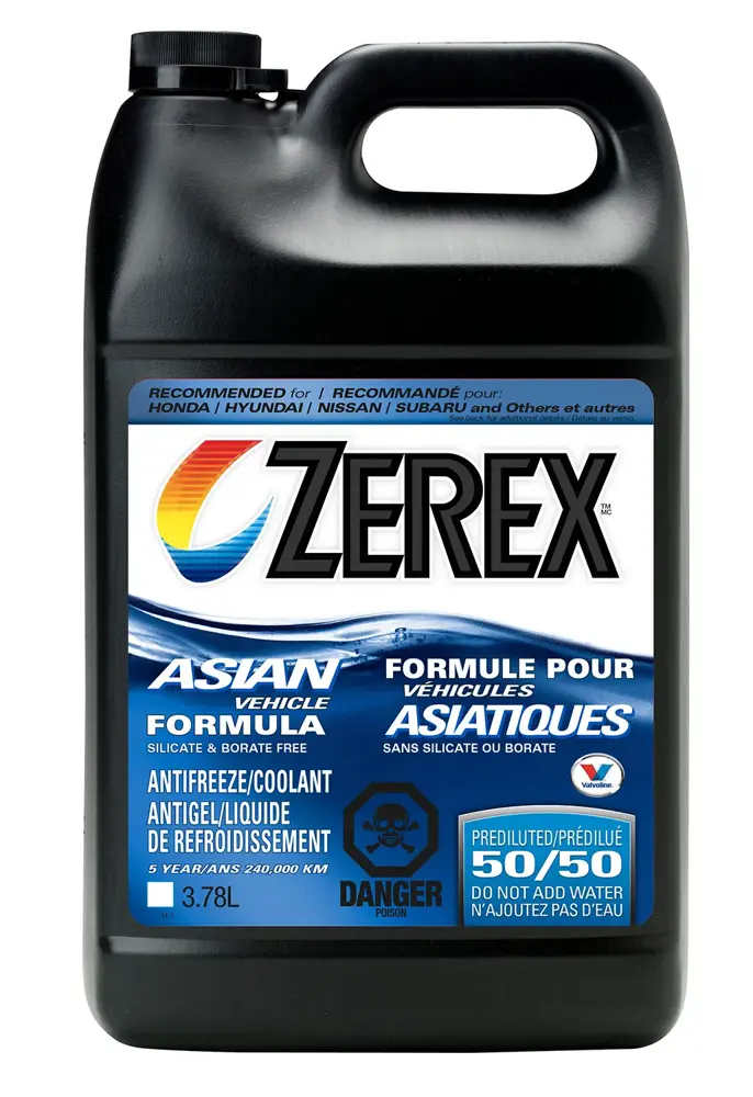 Zerex Coolant/Antifreeze Asian Vehicle Blue Pre Mixed 50/50, 3.78